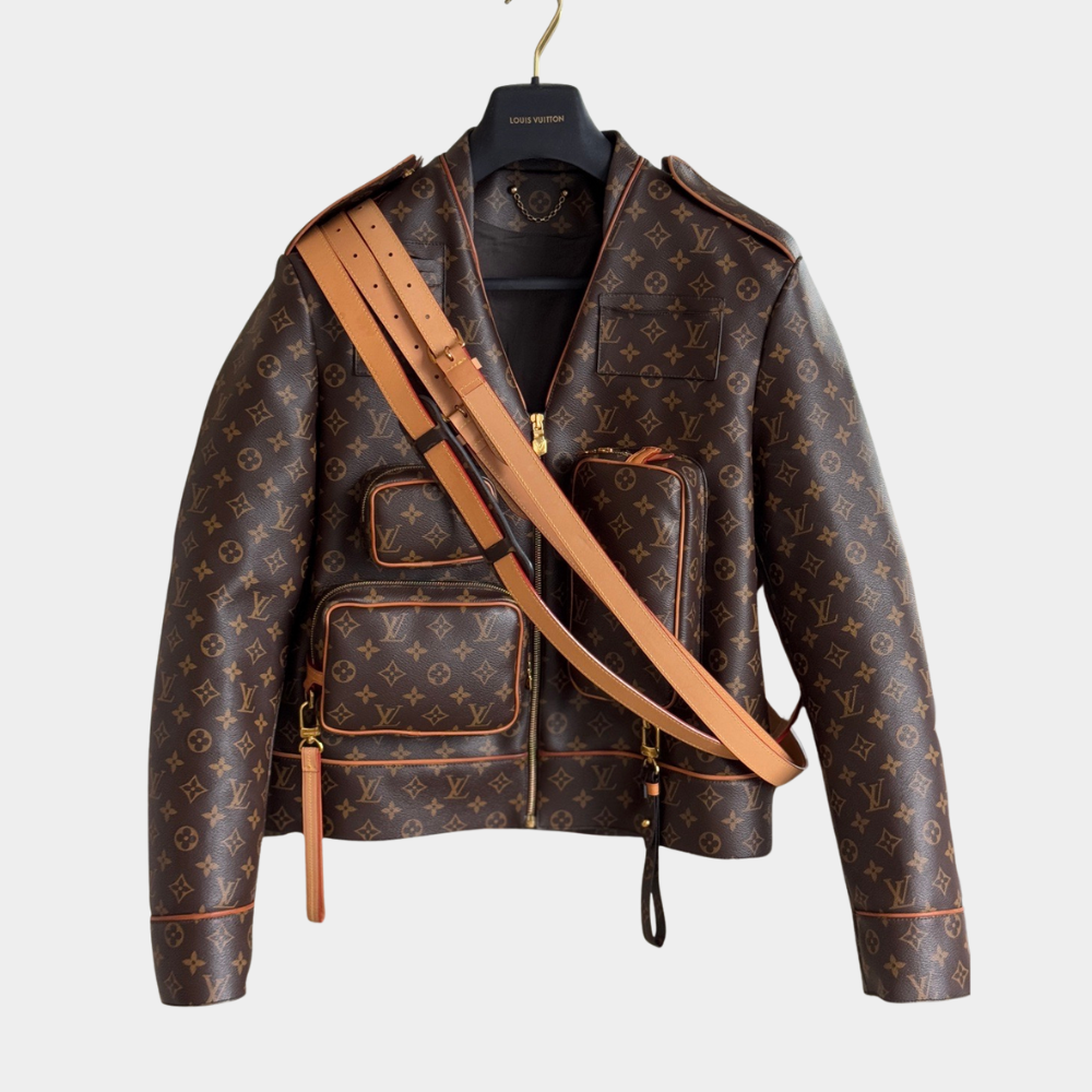Louis Vuitton Monogram Leather Jacket with Utility Pockets