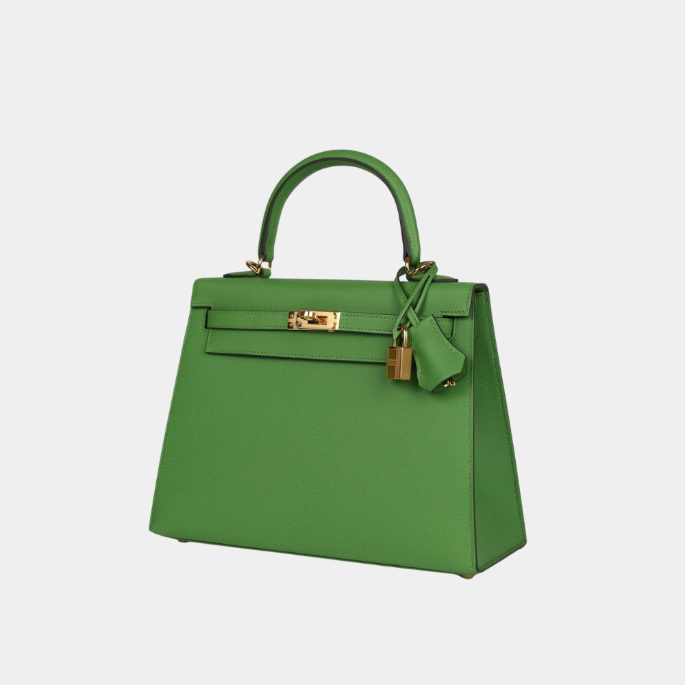 Hermès Vert Yucca Kelly 25 Epsom Gold Hardware
